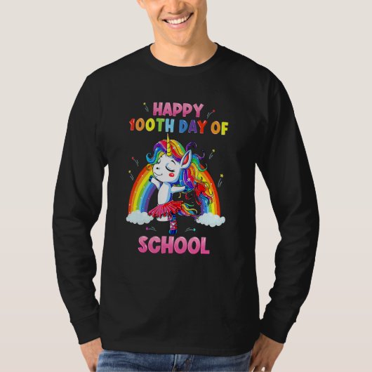 Rainbow Happy 100th Day Of School Teacher & Studen T-Shirt (Vorderseite)