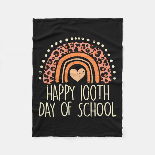 Rainbow Happy 100th Day School Niedlich 100 Days T Fleecedecke (Vorderseite)