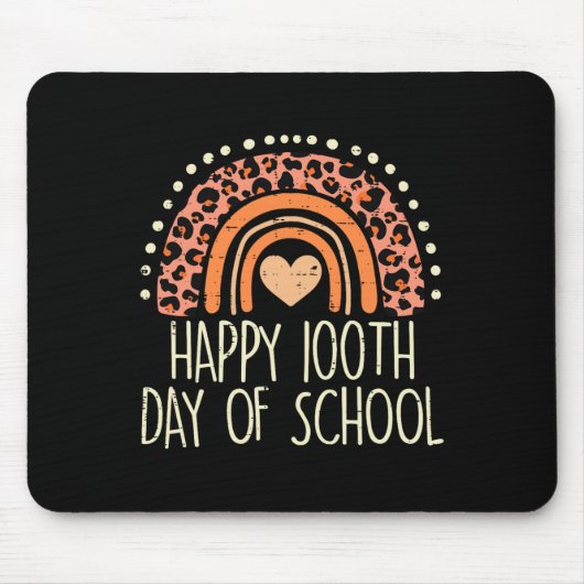 Rainbow Happy 100th Day School Niedlich 100 Days T Mousepad (Vorne)