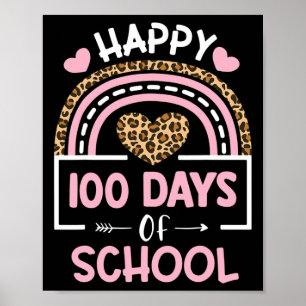 Rainbow Happy 100th Day School Niedlich 100 Days T Poster
