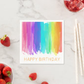 Rainbow HAPPY BIRTHDAY Artisan Wasserfarben Serviette (Beispiel)