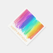 Rainbow HAPPY BIRTHDAY Artisan Wasserfarben Serviette (Ecke)