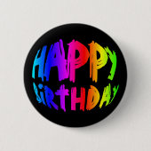 Rainbow Happy Birthday Button (Vorderseite)