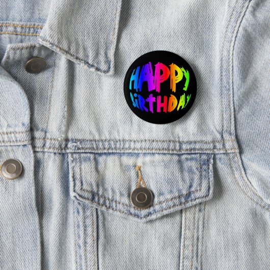 Rainbow Happy Birthday Button (Beispiel)