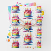 Rainbow Happy Birthday Geschenkpapier Set (Beispiel)