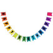 Rainbow Happy Birthday lustige Farben Zeichen Wimpelkette (Alle)
