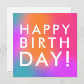 Rainbow Happy Birthday Modern Simple Feiertagskarte (Vorne/Hinten)