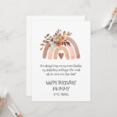 Rainbow Happy Birthday Mommy From Baby Karte (Vorderseite/Rückseite Beispiel)