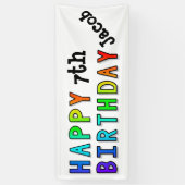 Rainbow Happy Birthday Personalisiertes Party Banner (Vertikal)