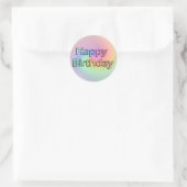 Rainbow Happy Birthday Runder Aufkleber (Tasche)