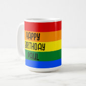Rainbow Happy Birthday Tasse Cup (Vorderseite Links)