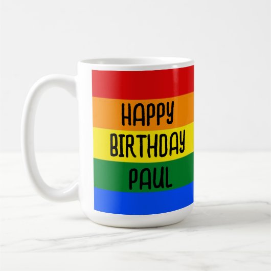 Rainbow Happy Birthday Tasse Cup (Links)