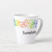 Rainbow Happy Campers Personalisierte Latte Tasse (Rechte Ecke)