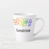Rainbow Happy Campers Personalisierte Latte Tasse (Rechts)
