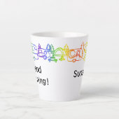 Rainbow Happy Campers Personalisierte Latte Tasse (Vorderseite)