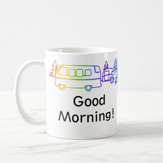 Rainbow Happy Campers Personalisierte Mug Kaffeetasse (Links)