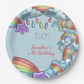 Rainbow Happy Day Geburtstagsparty Pappteller (Vorderseite)