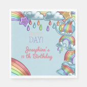 Rainbow Happy Day Geburtstagsparty Serviette (Vorderseite)