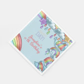 Rainbow Happy Day Geburtstagsparty Serviette (Ecke)