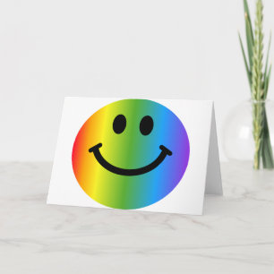 Rainbow Happy Face Karte