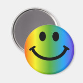 Rainbow Happy Face Magnet (Vorderseite/Rückseite)