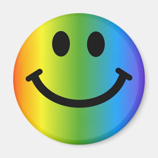 Rainbow Happy Face Magnet (Vorne)