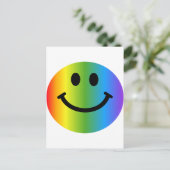 Rainbow Happy Face Postkarte (Stehend Vorderseite)