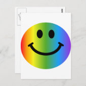 Rainbow Happy Face Postkarte (Vorne/Hinten)