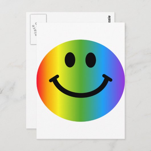 Rainbow Happy Face Postkarte (Vorne/Hinten)