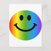 Rainbow Happy Face Postkarte (Vorderseite)