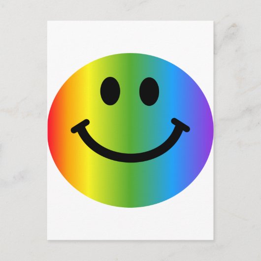 Rainbow Happy Face Postkarte (Vorderseite)