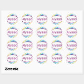 Rainbow Happy Frame Alyssa Runder Aufkleber (Blatt)