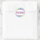 Rainbow Happy Frame Alyssa Runder Aufkleber (Tasche)