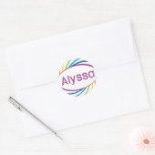 Rainbow Happy Frame Alyssa Runder Aufkleber (Umschlag)