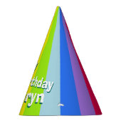 Rainbow-Happy Geburtstag personalisierter Name Hut Partyhütchen (Rechts)