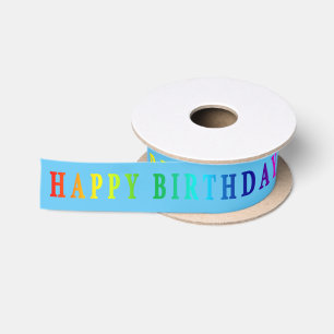 Rainbow Happy Geburtstag Satin Ribbon Satinband