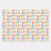Rainbow HAPPY HOLIDAYS HandGezeichnet Weihnachtsfe Geschenkpapier Set (Vorderseite 2)