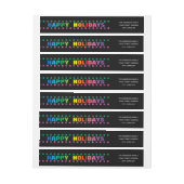 Rainbow Happy Holidays - Long Return Address Label (Bogen)