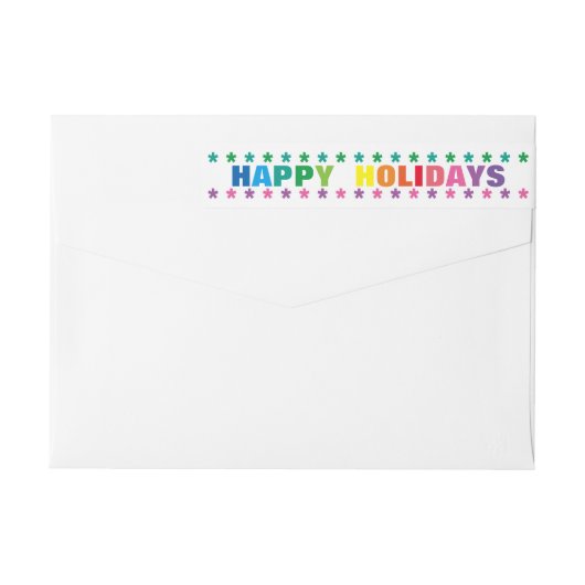 Rainbow Happy Holidays - Long Return Address Label (Rückseite)
