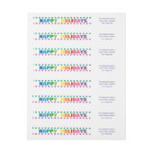 Rainbow Happy Holidays - Long Return Address Label (Bogen)