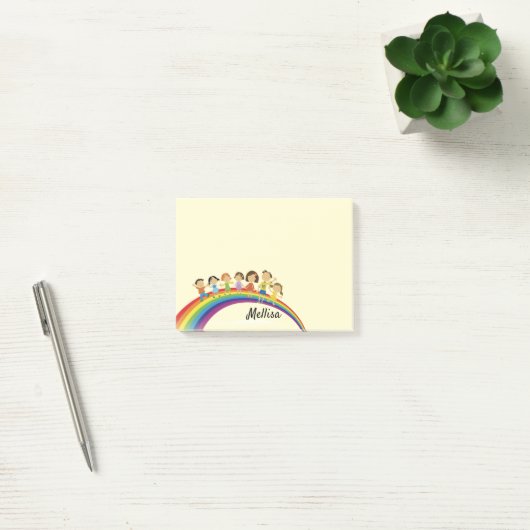 Rainbow Happy Kids DIY Your Name Post-it Notes Klebezettel (Büro)