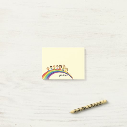 Rainbow Happy Kids DIY Your Name Post-it Notes Post-it Klebezettel (Auf Schreibtisch)