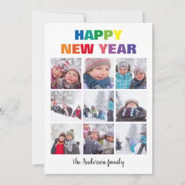 Rainbow Happy New Year Collage - Weihnachtskarte Einladung