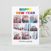Rainbow Happy New Year Collage - Weihnachtskarte Einladung (Stehend Vorderseite)