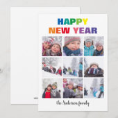 Rainbow Happy New Year Collage - Weihnachtskarte Einladung (Vorne/Hinten)