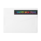 Rainbow Happy New Year - Long Return Address Label (Rückseite)