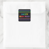 Rainbow Happy New Year - Square Sticker (Tasche)