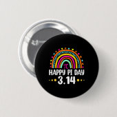 Rainbow Happy Pi Day 3 14 2025 Pi Symbol Math Lieb Button (Vorne & Hinten)