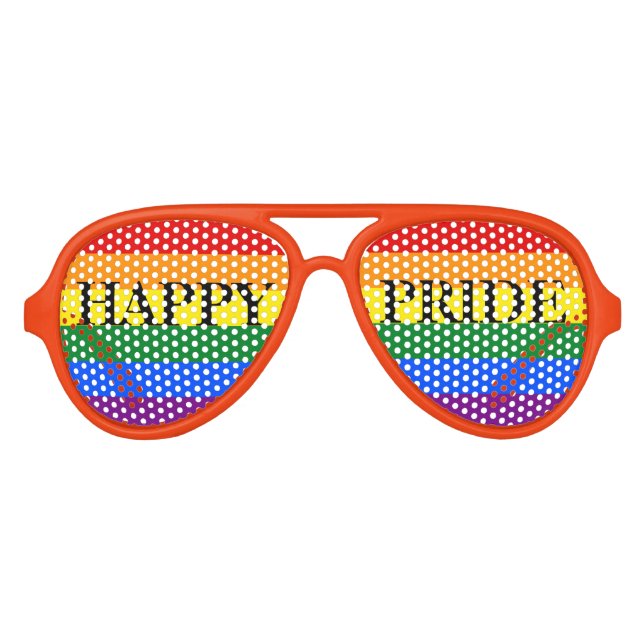 Rainbow Happy Pride Partybrille (Vorderseite)