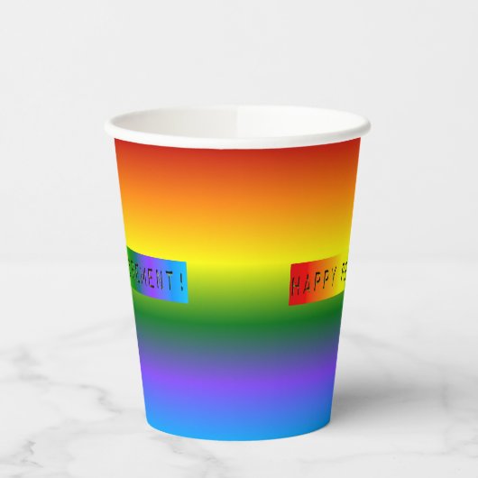Rainbow Happy Retirement! Pappbecher (Links)